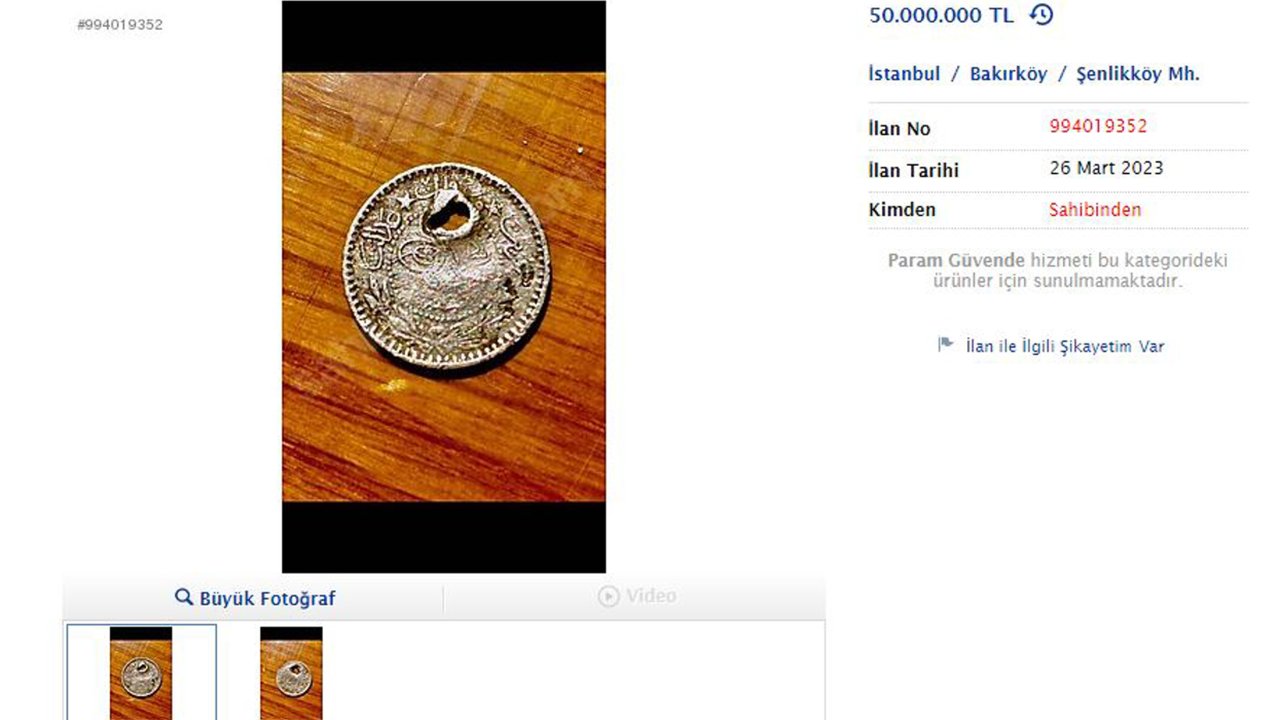 İnternette, Osmanlı Paraları Milyonlarca Liraya Satışta