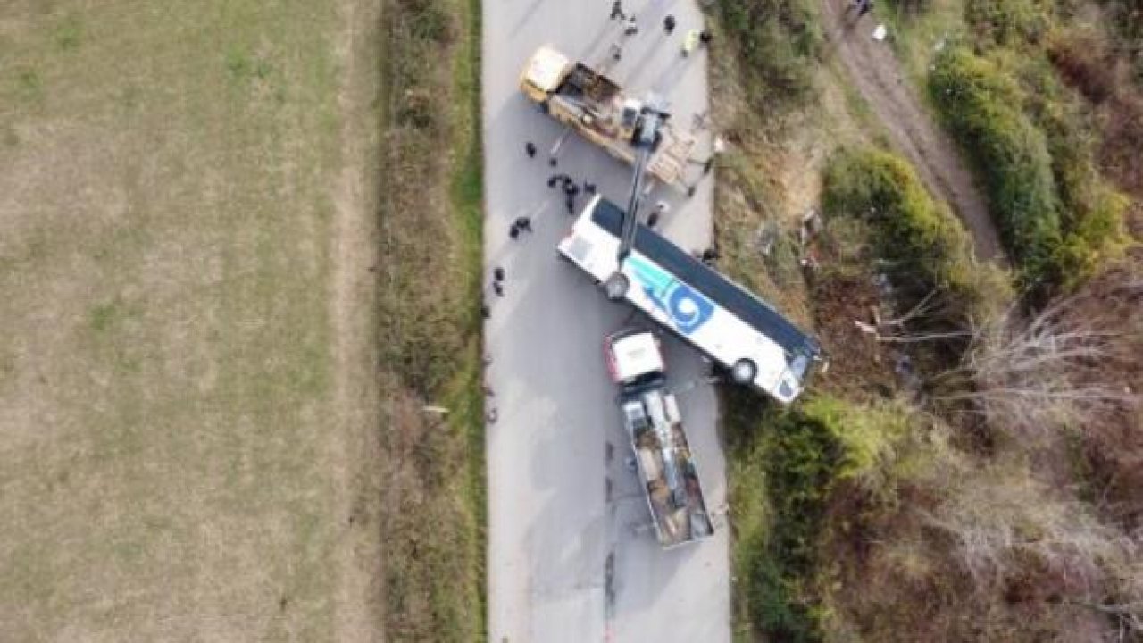 Şarampole Yuvarlanan Otobüste Şans Eseri Kimse Ölmedi! Tüm Yolcuların Yaralandığı Açıklandı!