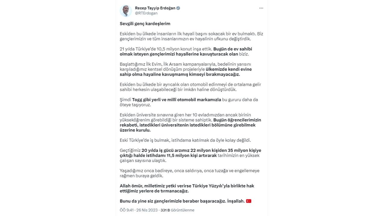 Cumhurbaşkanı Erdoğan: Ev Sahibi Olma Hayaline Kavuşmamış Kimseyi Bırakmayacağız