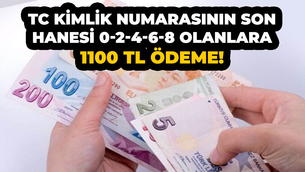 TC kimlik numarasının son hanesi 0-2-4-6-8 olanlara 1100 TL ödeme müjdesi!