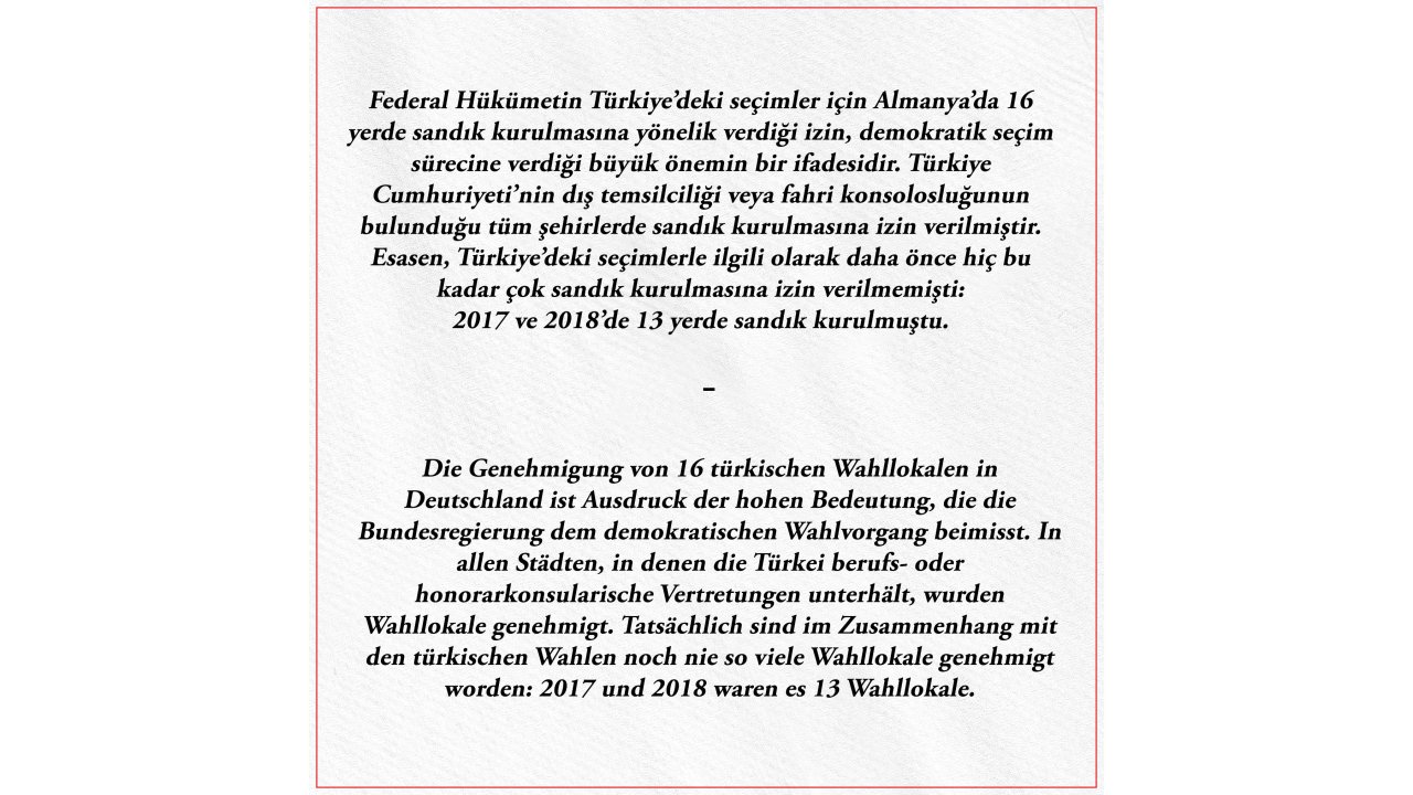 Almanya Büyükelçiliği'nden 'seçim Sandığı' Açıklaması