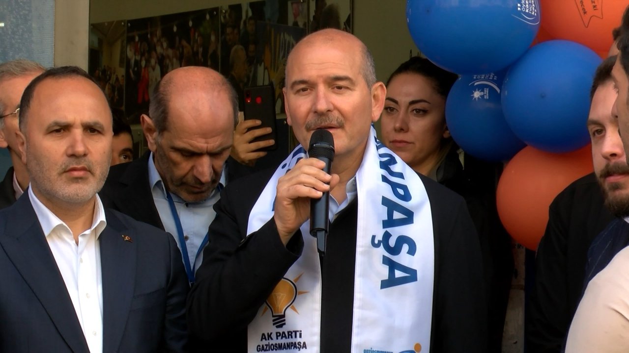 Bakan Soylu Gaziosmanpaşa'da Seçim İrtibat Bürosunun Açılışını Yaptı