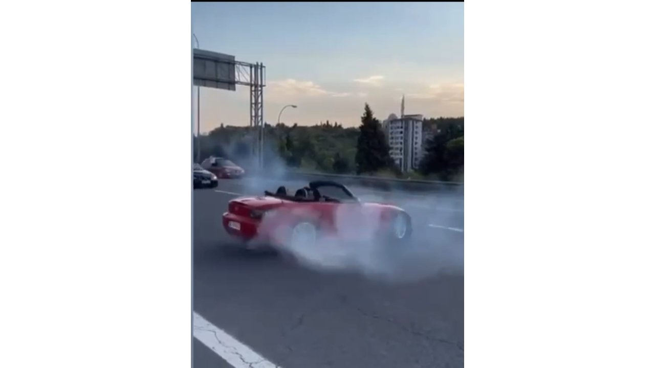 Tuzla’da Düğün Konvoyunda Drift Kamerada