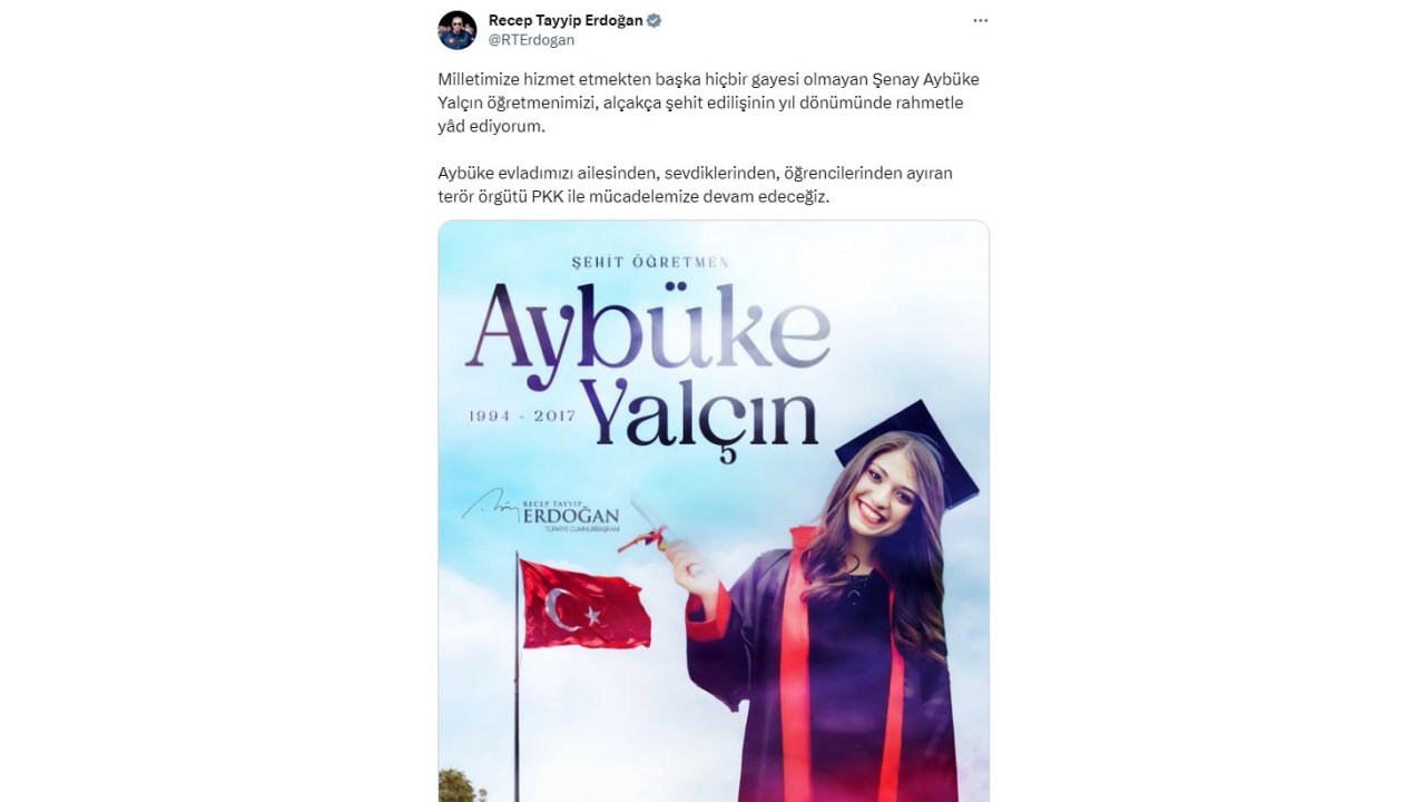 Cumhurbaşkanı Erdoğan, Aybüke öğretmeni andı