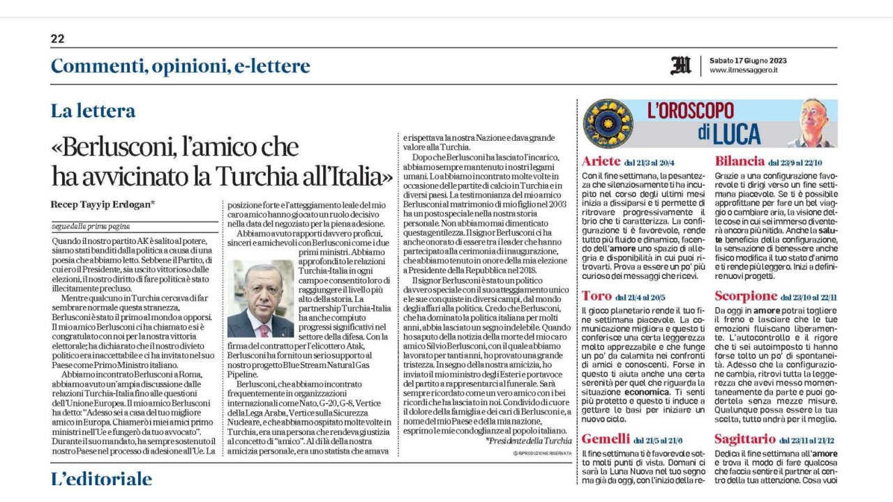 Cumhurbaşkanı Erdoğan: Berlusconi geride silinmez izler bıraktı