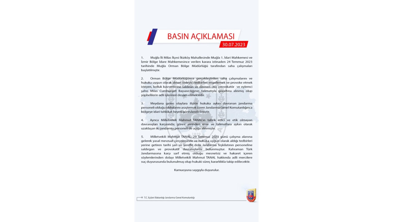 Muğla'da 40 eylemci gözaltında; 2 jandarma personeli de açığa alındı