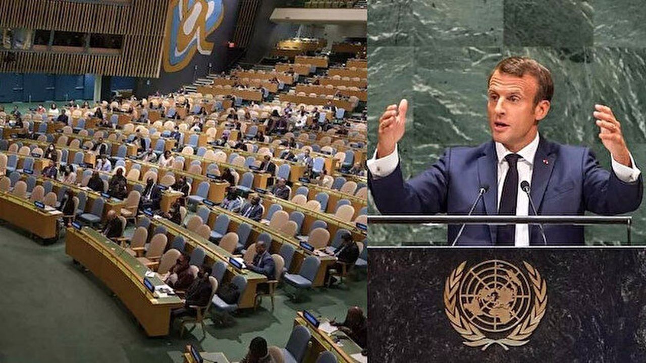 Macron’un BM’deki Konuşması Olay Oldu! Macron Boş Salona Konuştu!
