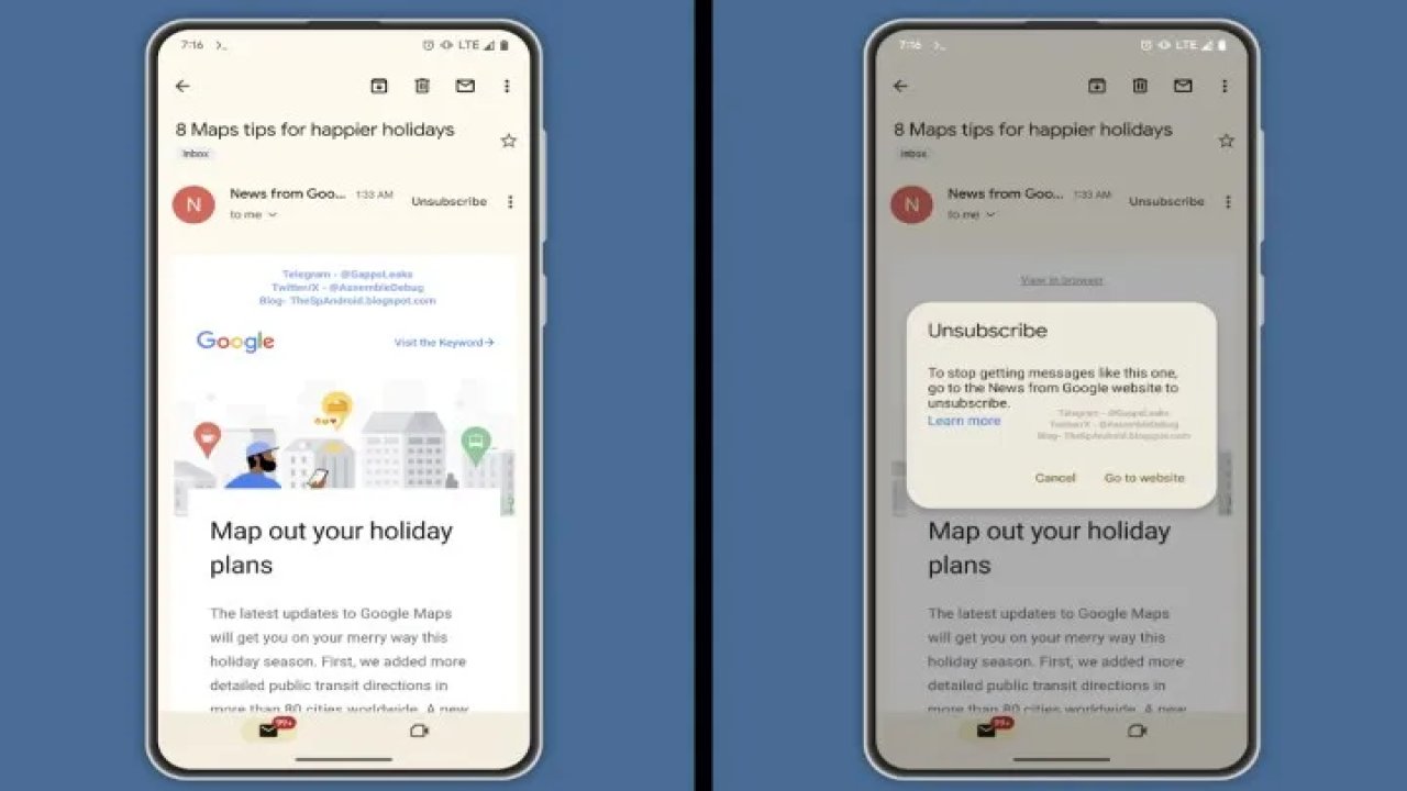 Gmail Android Uygulamasında Yeni "Aboneliği İptal Et" Özelliği
