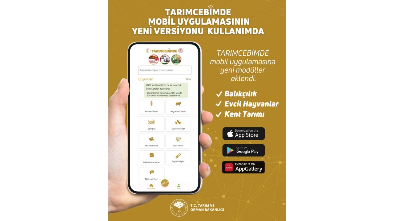 'tarımcebimde' Uygulamasına Yeni Modüller Eklendi